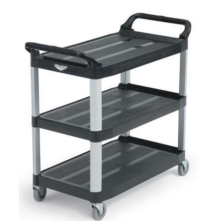 VOLLRATH 40 1/4 in x 19 7/8 in 3-Tier Black Utility Cart 97007